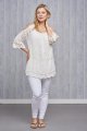 Belle Love Italy Silk Embroidered Cold Shoulder Top