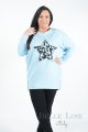 Belle Love Italy Luna Leopard Star Zip Sweatshirt