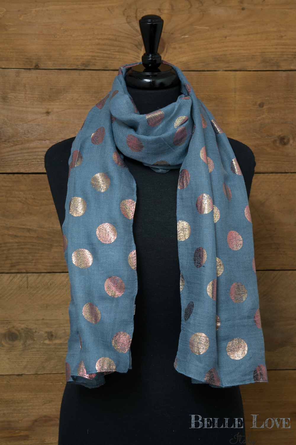 Belle Love Italy Rose Gold Dots Scarf