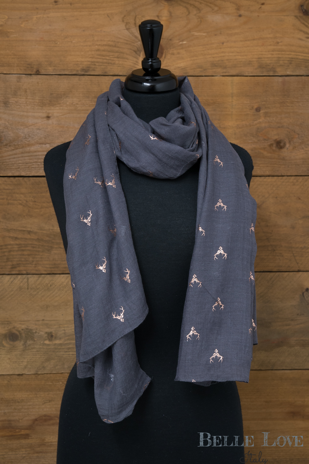 Belle Love Italy Rose gold Stags Scarf