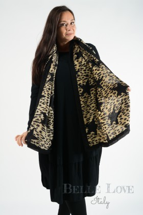 Belle Love Italy Leopard Print Star Scarf