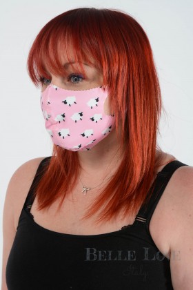 Belle Love Italy Pink Sheep Face Mask